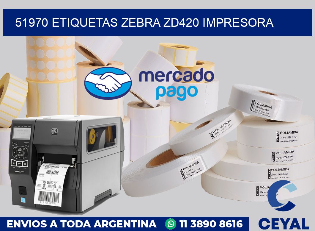 51970 etiquetas Zebra zd420 impresora