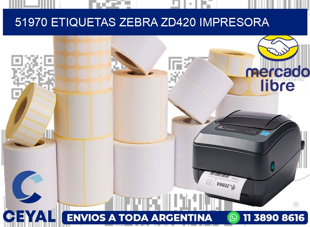 51970 etiquetas Zebra zd420 impresora