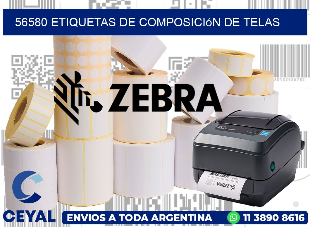 56580 Etiquetas de composición de Telas