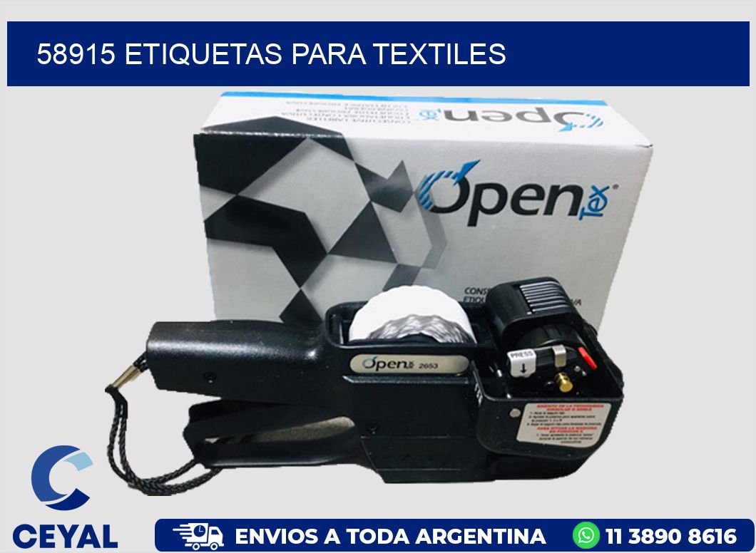 58915 etiquetas para textiles