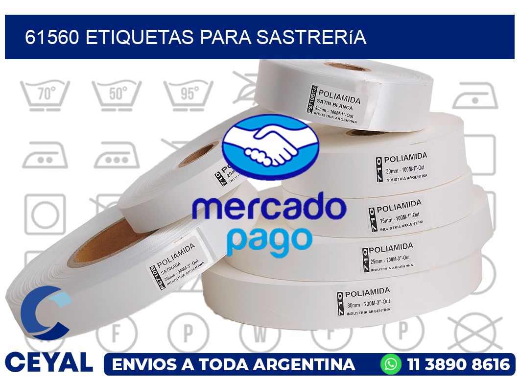 61560 Etiquetas para sastrería
