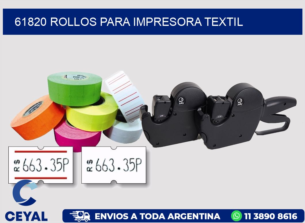 61820 rollos para impresora textil