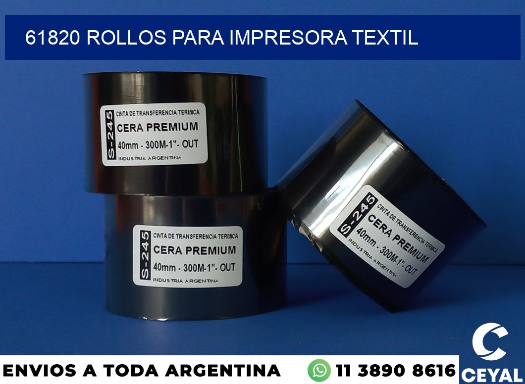 61820 rollos para impresora textil