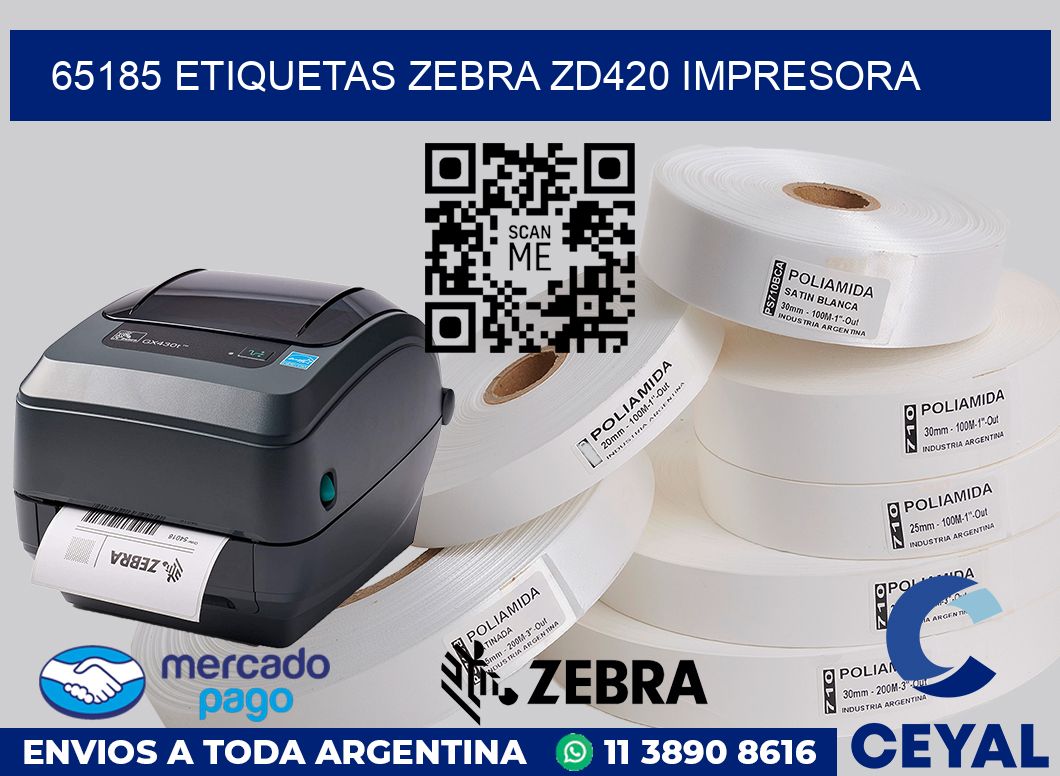 65185 etiquetas Zebra zd420 impresora