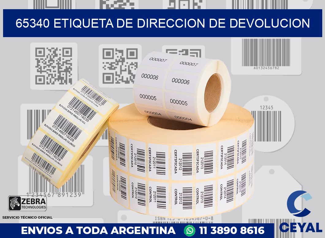 65340 Etiqueta de direccion de devolucion