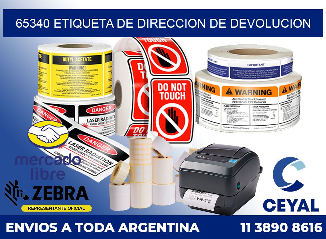 65340 Etiqueta de direccion de devolucion