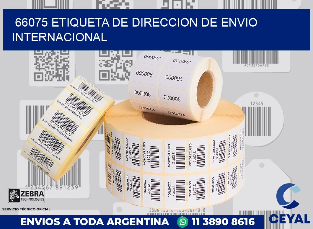 66075 Etiqueta de direccion de envio internacional
