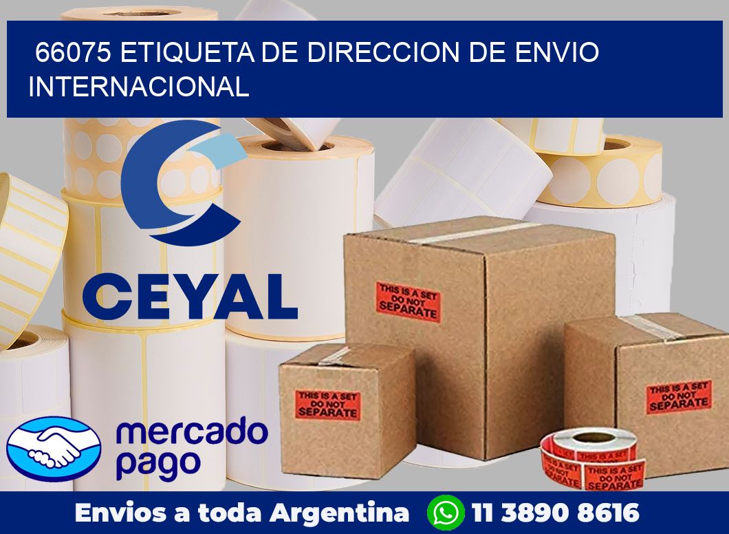 66075 Etiqueta de direccion de envio internacional