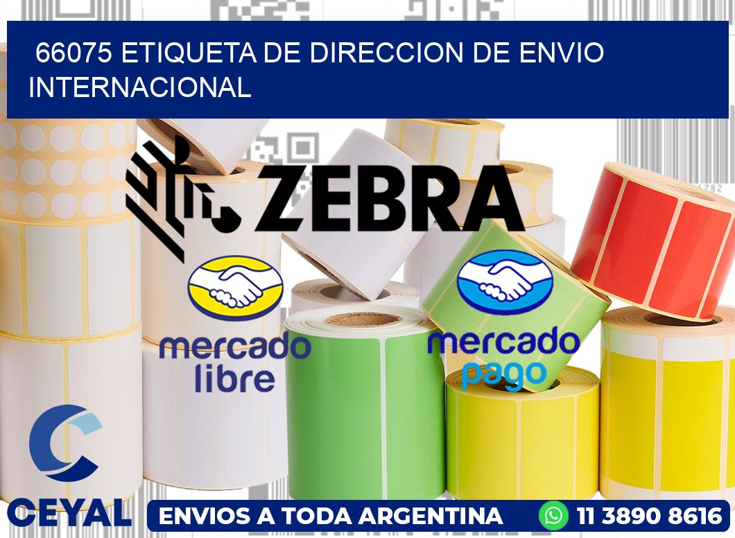 66075 Etiqueta de direccion de envio internacional