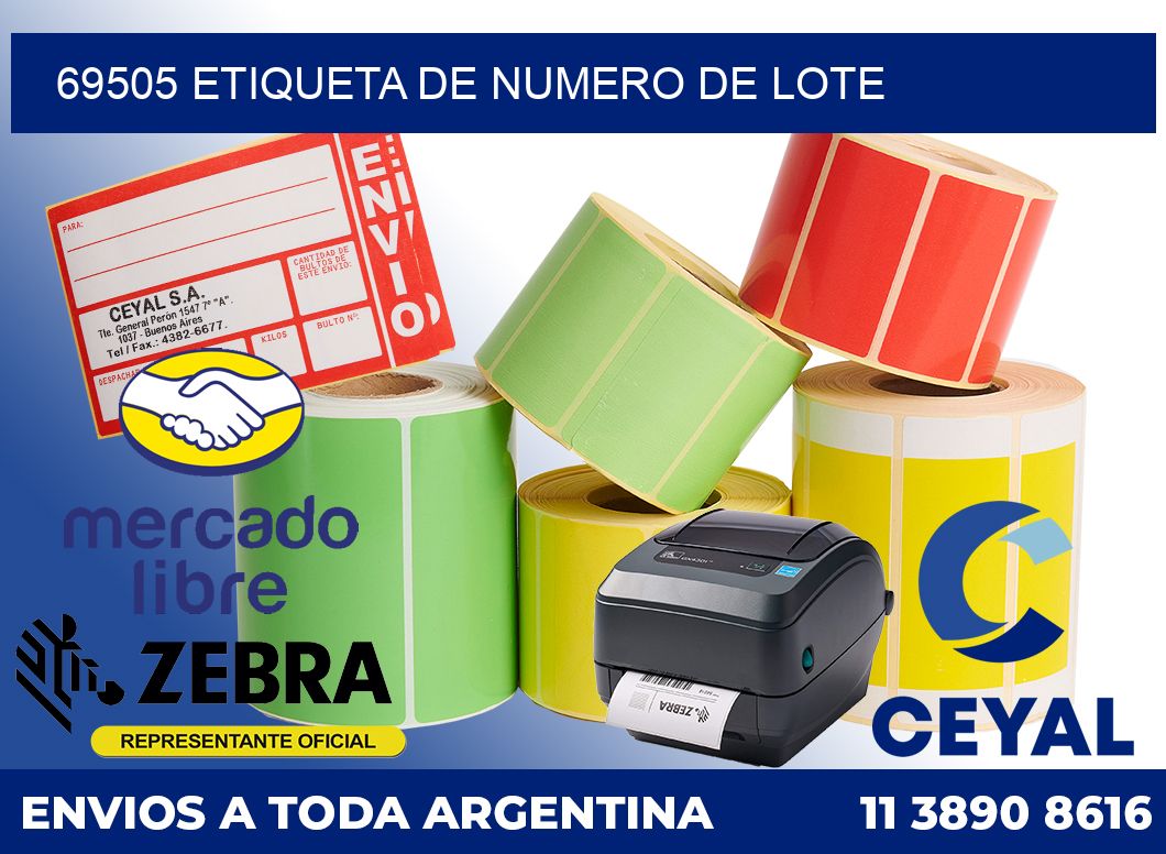 69505 Etiqueta de numero de lote