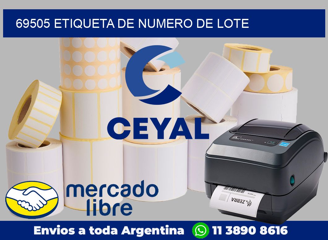 69505 Etiqueta de numero de lote