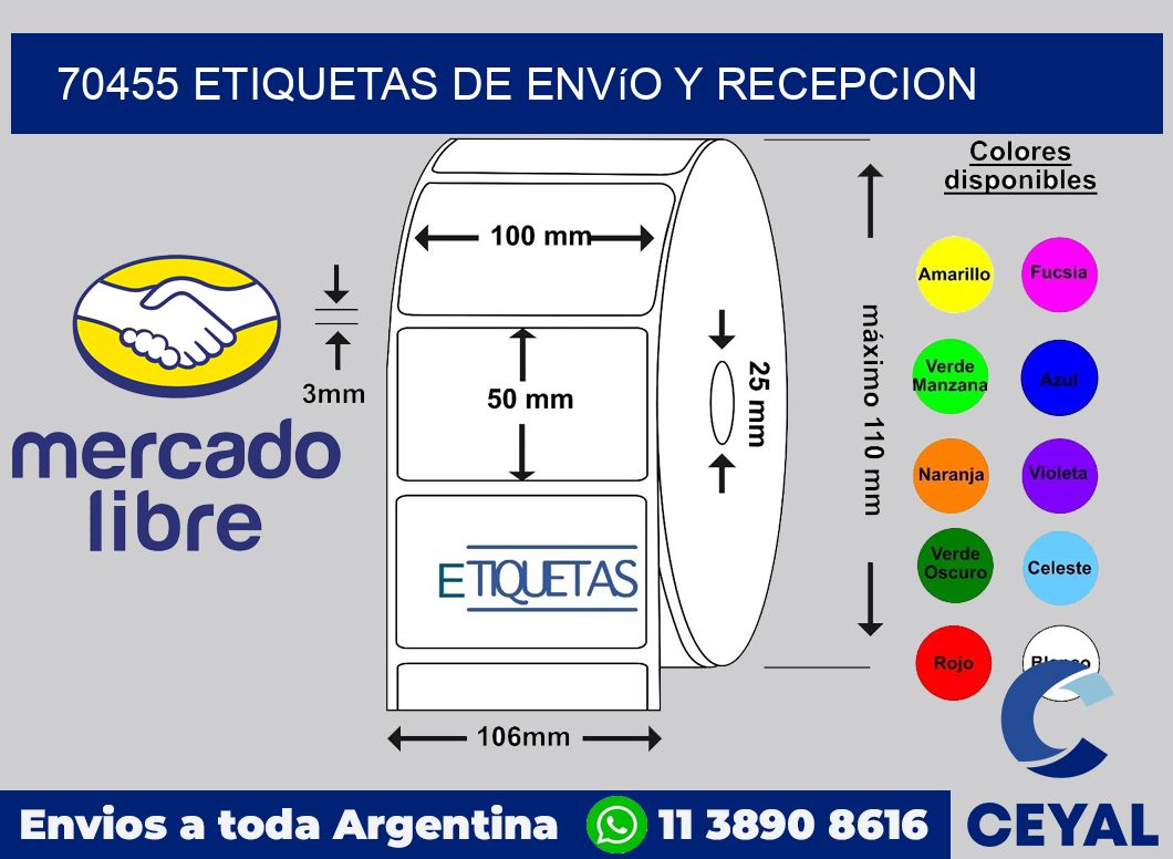 70455 Etiquetas de envío y recepcion