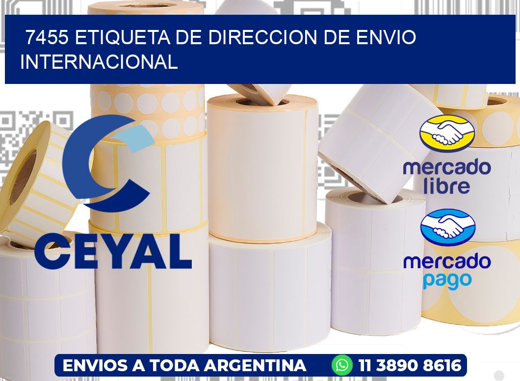 7455 Etiqueta de direccion de envio internacional
