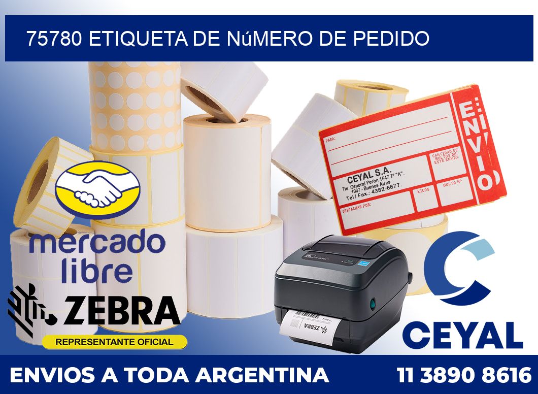 75780 Etiqueta de número de pedido
