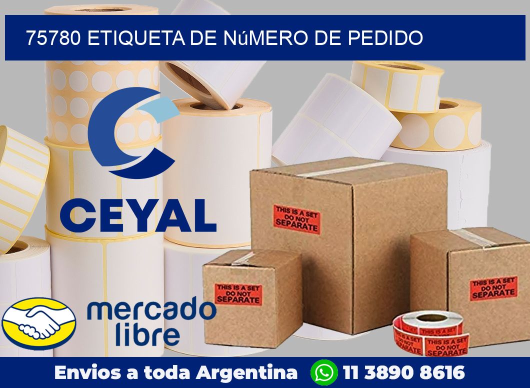 75780 Etiqueta de número de pedido