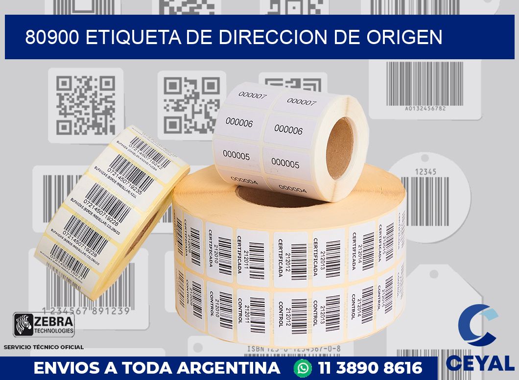 80900 Etiqueta de direccion de origen