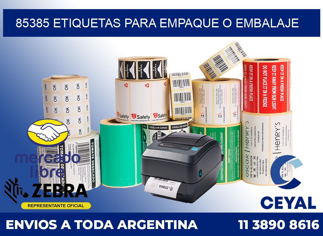85385 Etiquetas para empaque o embalaje