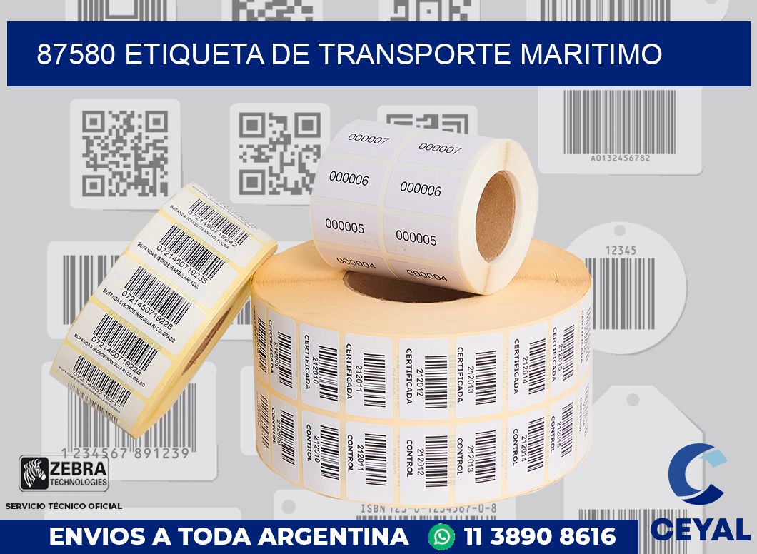 87580 Etiqueta de transporte maritimo