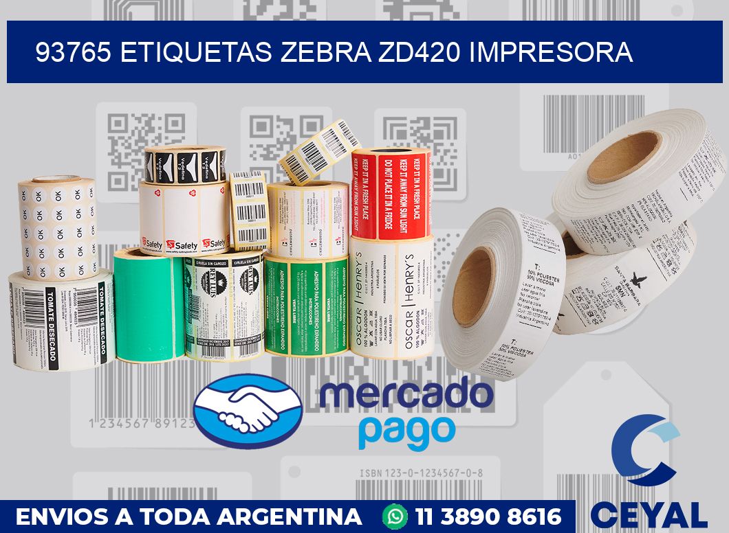 93765 etiquetas Zebra zd420 impresora