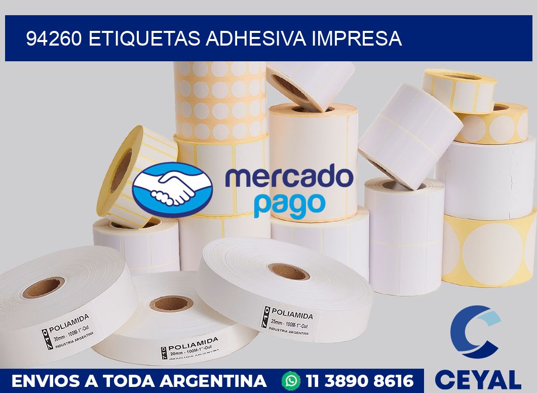 94260 etiquetas adhesiva impresa