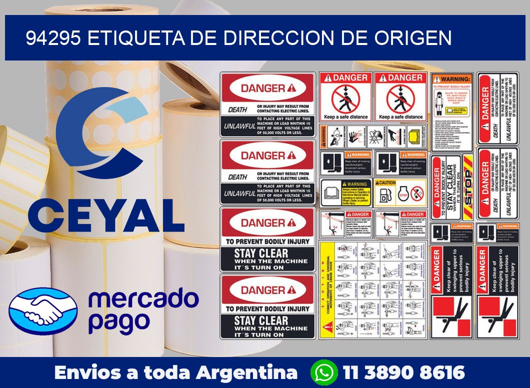 94295 Etiqueta de direccion de origen