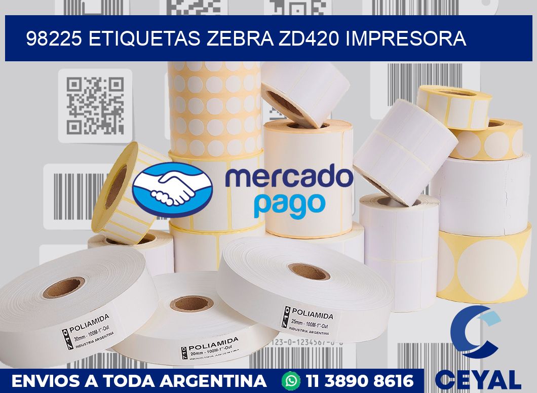 98225 etiquetas Zebra zd420 impresora