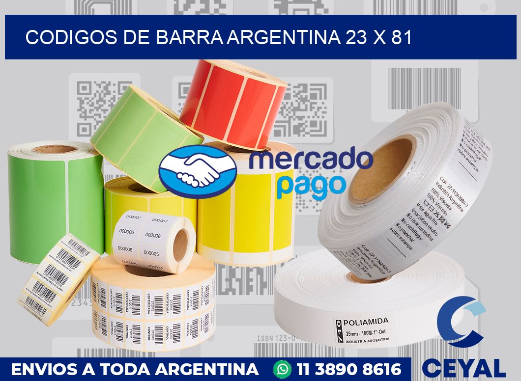 Codigos de barra Argentina 23 x 81