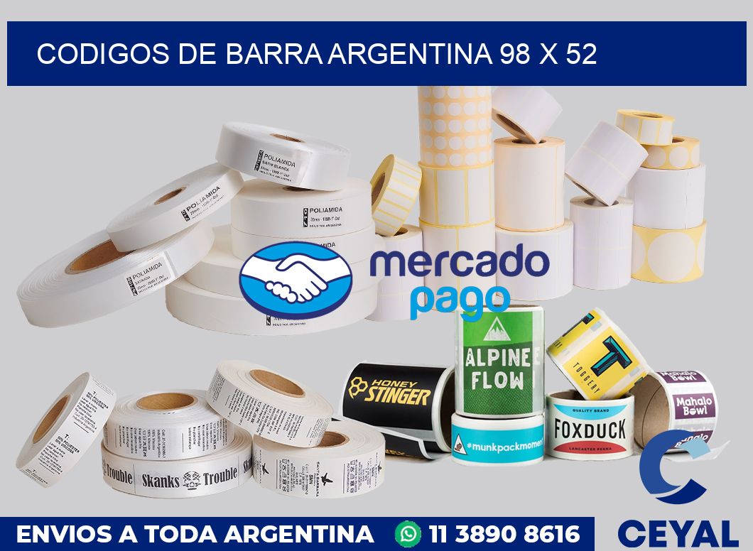 Codigos de barra Argentina 98 x 52