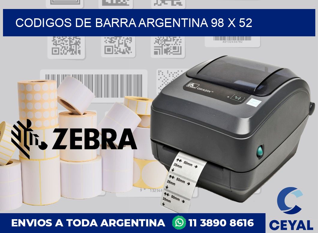 Codigos de barra Argentina 98 x 52