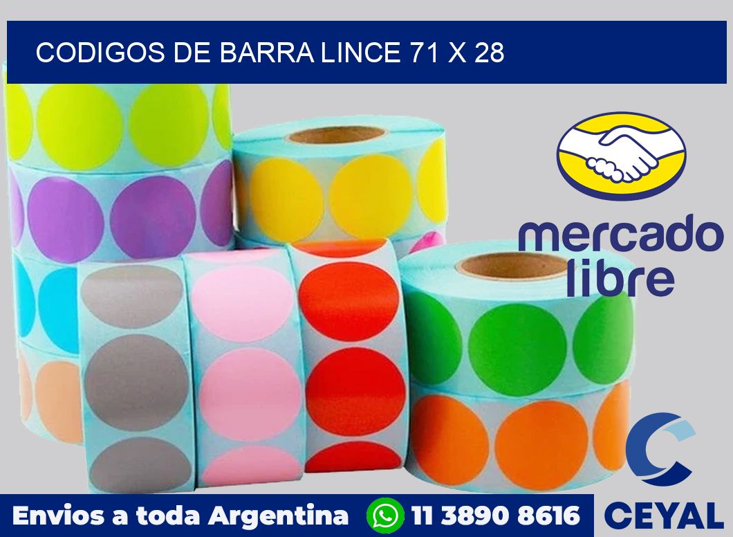 Codigos de barra Lince 71 x 28