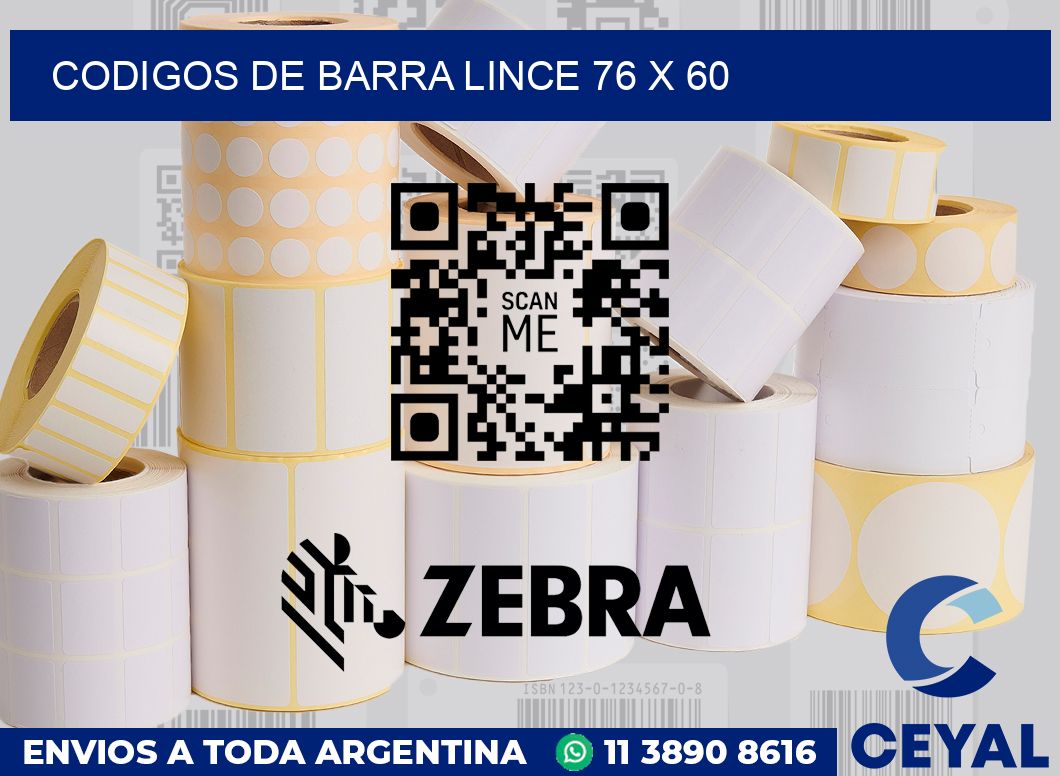 Codigos de barra Lince 76 x 60