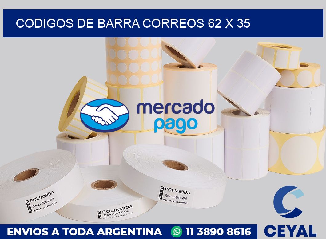 Codigos de barra correos 62 x 35