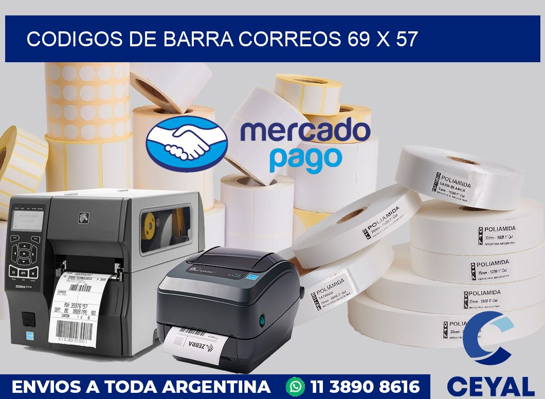 Codigos de barra correos 69 x 57