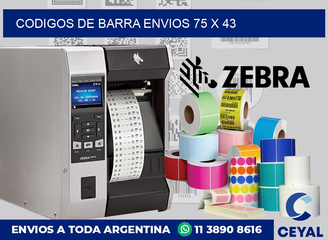 Codigos de barra envios 75 x 43