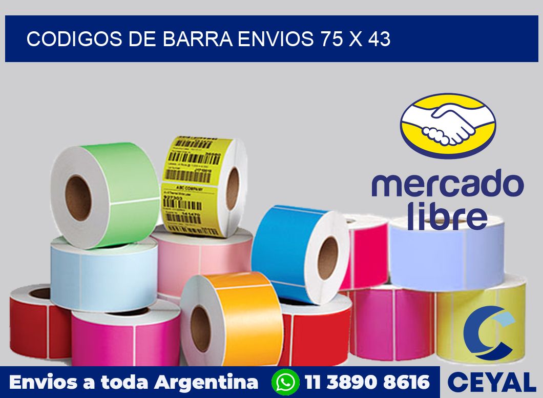 Codigos de barra envios 75 x 43