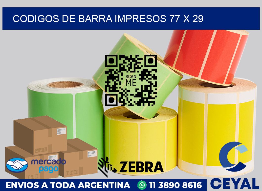 Codigos de barra impresos 77 x 29