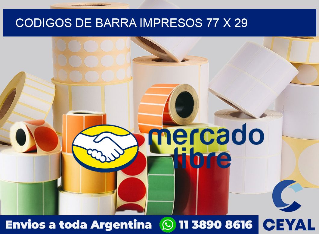 Codigos de barra impresos 77 x 29