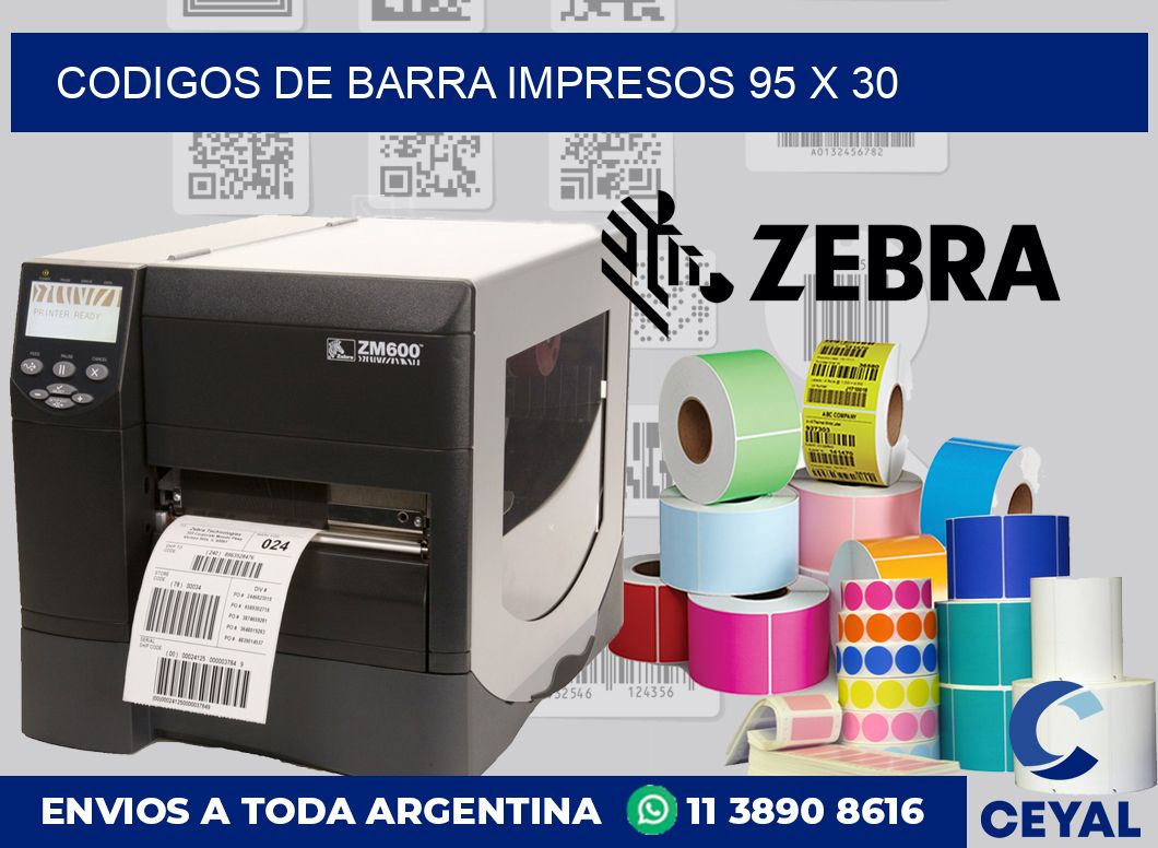 Codigos de barra impresos 95 x 30