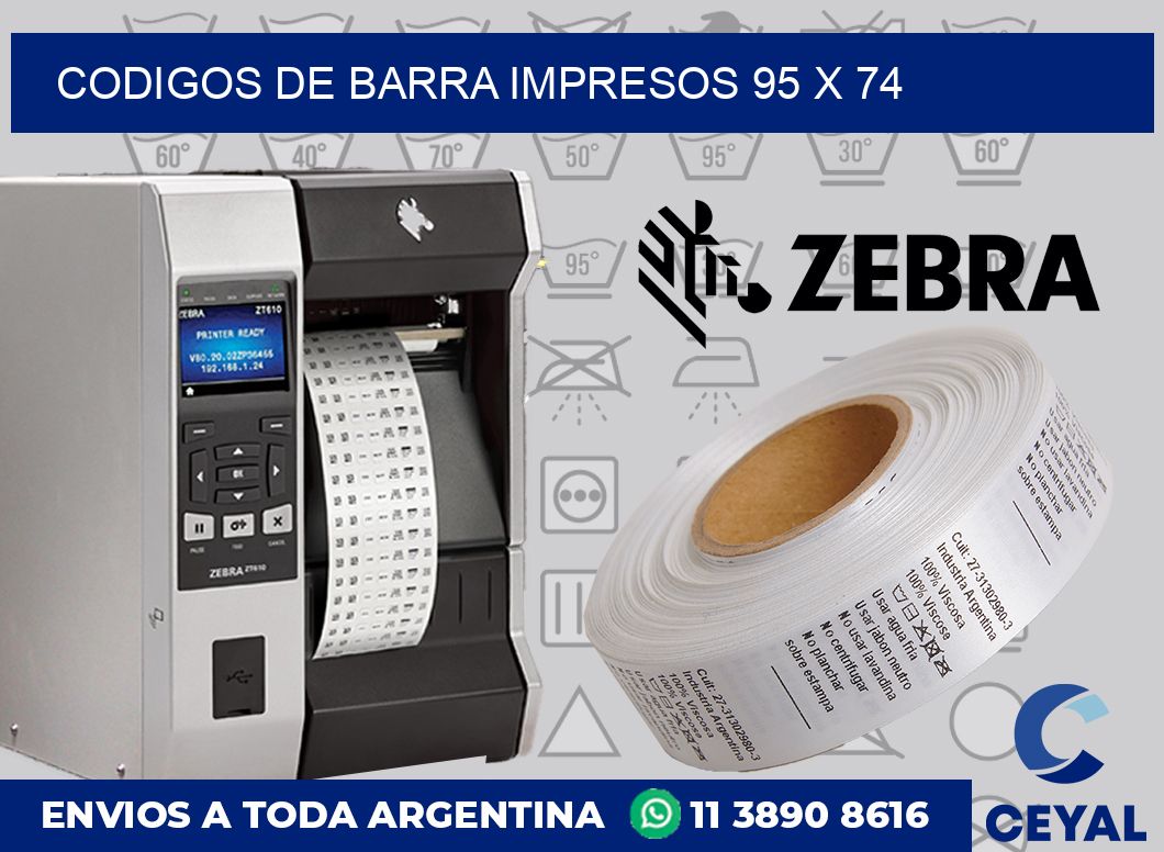 Codigos de barra impresos 95 x 74