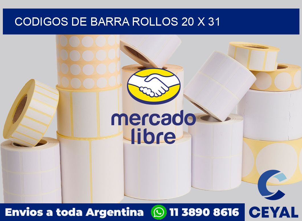 Codigos de barra rollos 20 x 31