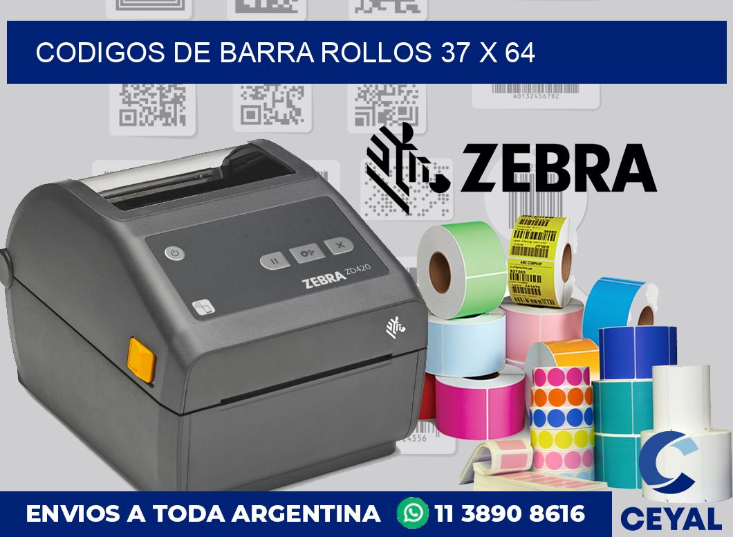 Codigos de barra rollos 37 x 64