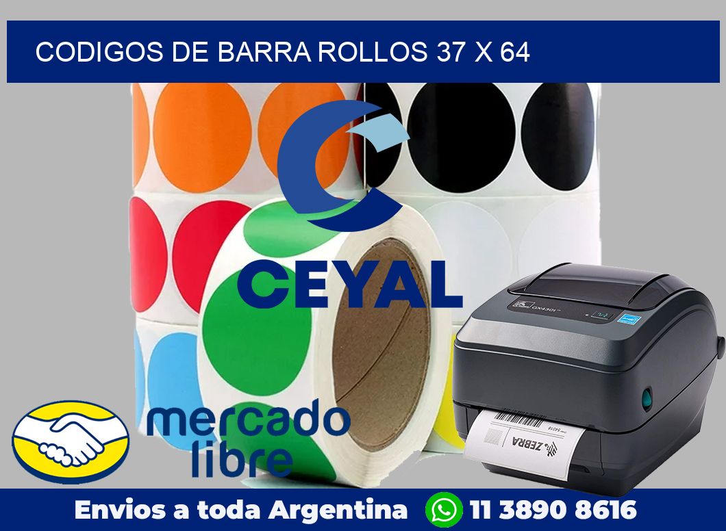 Codigos de barra rollos 37 x 64