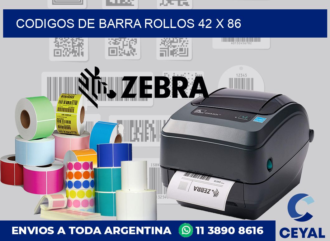 Codigos de barra rollos 42 x 86