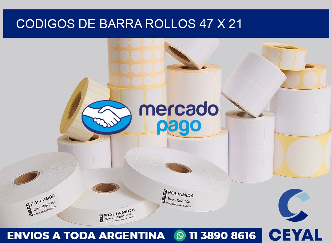 Codigos de barra rollos 47 x 21