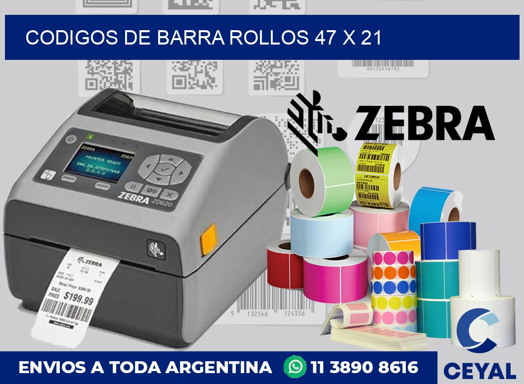 Codigos de barra rollos 47 x 21