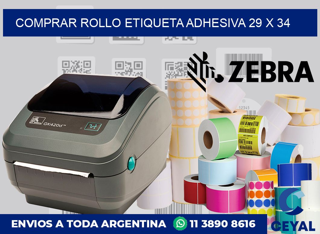 Comprar rollo etiqueta adhesiva 29 x 34