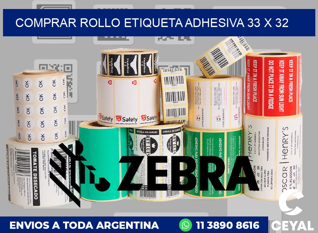 Comprar rollo etiqueta adhesiva 33 x 32