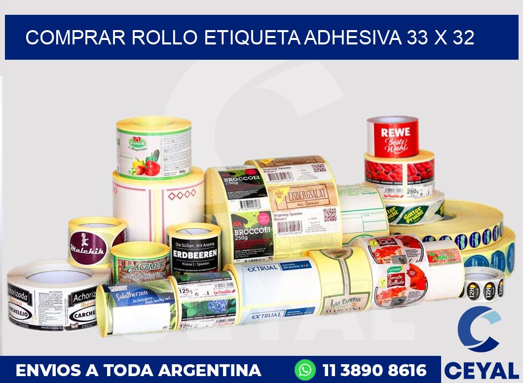 Comprar rollo etiqueta adhesiva 33 x 32