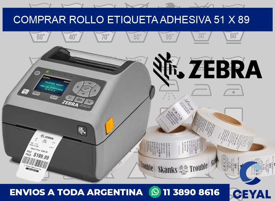 Comprar rollo etiqueta adhesiva 51 x 89