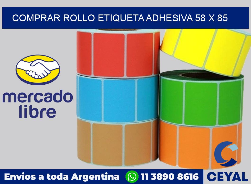 Comprar rollo etiqueta adhesiva 58 x 85